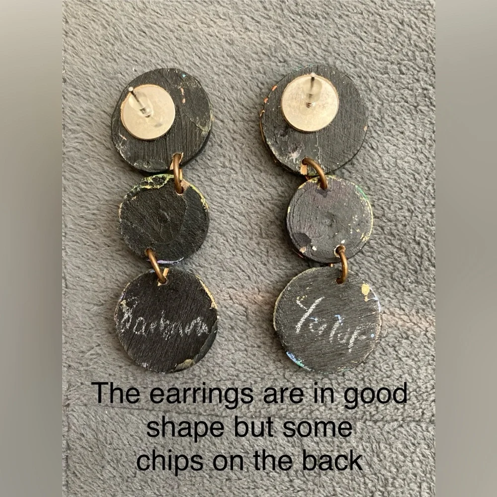 Hand painted earrings - Picture 6 of 8